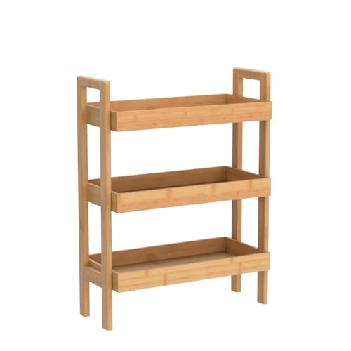 PELYN Console Table, Entryway Table with 3 Tier Storage Shelves, Bamboo Sofa Table for Entryway, Living Room, Hallway, Couch, Kitchen, Bathroom - WoodArtSupply