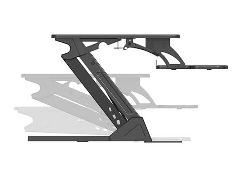 NSY Audio Standing Desk Converter 32 x 24 Inches - Height Adjustable Sit to Stand Riser with Keyboard Tray, Ergonomic Workstation for Home Office, Black NSY Audio