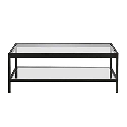 Henn&Hart 45" Wide Rectangular Rectangular Coffee Table in Blackened Bronze, Modern Rectangular Coffee Tables for living room, studio apartment essentials Henn&Hart
