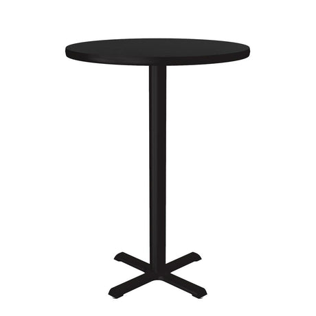 Correll 30" Round, Cocktail Bistro 42" High Table, Standing or Stool Pub Height, Black Granite High Pressure Laminate, Cast Iron Base, Top Made in The USA, Leveling Glides CORRELL, INC.