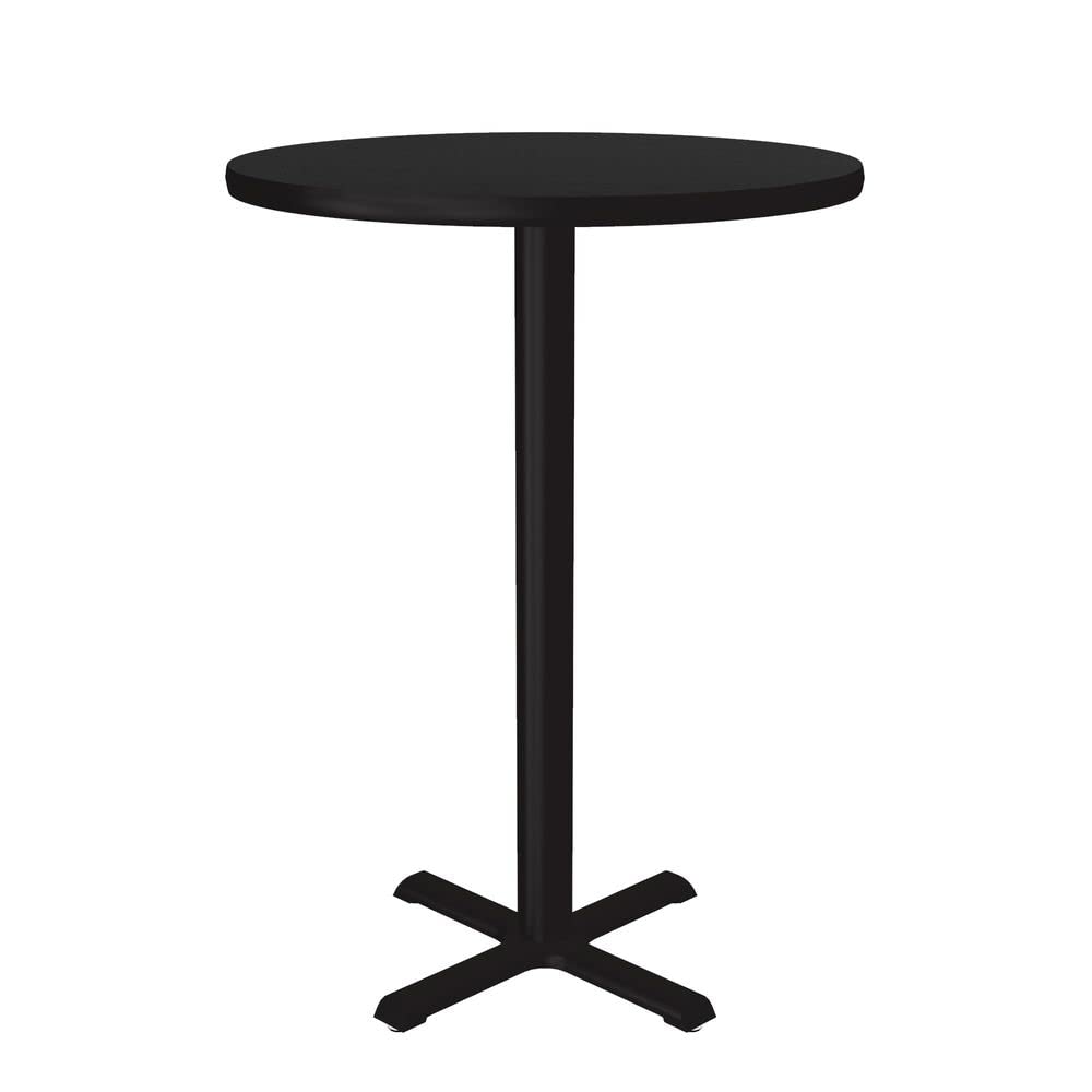 Correll 30" Round, Cocktail Bistro 42" High Table, Standing or Stool Pub Height, Black Granite High Pressure Laminate, Cast Iron Base, Top Made in The USA, Leveling Glides CORRELL, INC.