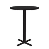 Correll 30" Round, Cocktail Bistro 42" High Table, Standing or Stool Pub Height, Black Granite High Pressure Laminate, Cast Iron Base, Top Made in The USA, Leveling Glides CORRELL, INC.