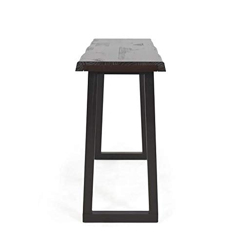 Jennings Solid Wood Live Edge Sofa Bar Table in Cherry and Ebony Finish Steve Silver