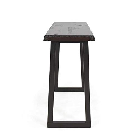 Jennings Solid Wood Live Edge Sofa Bar Table in Cherry and Ebony Finish Steve Silver