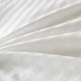 Amolavet Hotel Bedding Duvet Cover King Size Cotton White Satin Pin Striped Textured with Zipper - Duvet Cover King 3 Pcs Set 104x90 - Comforter Cover/Quilt Cover King Size Amolavet