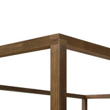 Christopher Knight Home Darnel Wooden Canopy Bed Frame Queen Size with Headboard, 4 Poster Platform Queen Bed Frame, Strong Wood Slat Mattress Support, No Box Spring Needed, Antique Natural
