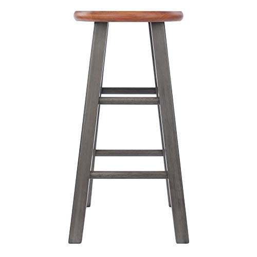 Winsome Wood Ivy Counter Stool, Rustic Gray and Teak, 24"