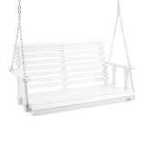 VEVOR Wooden Porch Swing 4 ft, Patio bench swing for Courtyard & Garden, Upgraded 880 lbs Strong Load Capacity, Heavy Duty Swing Chair Bench with Hanging Chains for Outdoors, White VEVOR