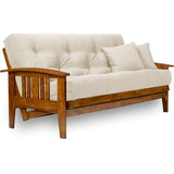 Nirvana Futons Westfield Futon Set - Queen Size, Frame, 8" Mattress, Twill Ivory Cover Nirvana Futons
