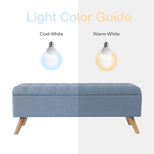 HomePop Modern Storage Bench, Blue Large HomePop