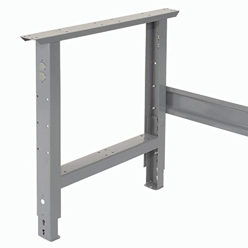 Global Industrial Adjustable Height Workbench C-Channel Leg, Maple Butcher Block Square Edge, 48" W x 30" D, Gray Global Industrial