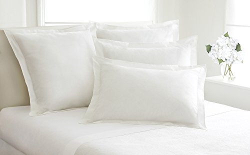 FRESH IDEAS Poplin Tailored Pillow Sham, Euro, 26x26 inches, White FRESH IDEAS