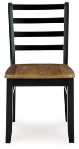 Signature Design by Ashley Blondon Rectangular Dining Room Table Set with 6 Chairs, Chevron Pattern, Tapered Legs, Seats 6, Wood, 60" Long, Brown & Black Signature Design by Ashley