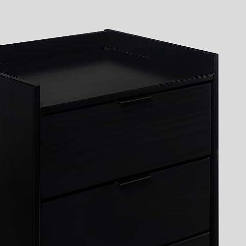 Walker Edison Blythe Scandi Minimalist 5-Drawer Solid Wood Dresser, 43 Inch, Black Walker Edison