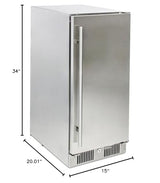 Blaze 15-Inch 3.2 Cu. Ft. Outdoor Rated Compact Refrigerator - BLZ-SSRF-15 Blaze Outdoor Products