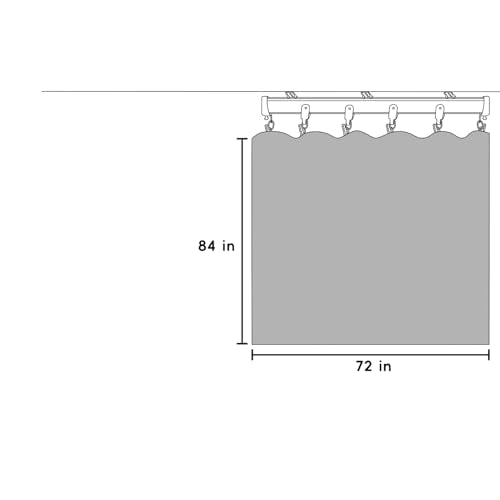 Doeiez Room Divider Blackout Curtains Flexible Sliding Tracks Sets Ceiling Mounted Rod Window Curtain Privacy Separation for Bedroom Living Rooms,1 Panel Khaki Drape and Black Track Set-W72xH84 in Doeiez