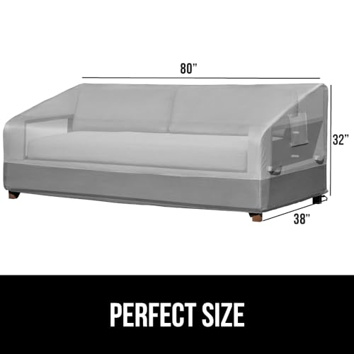 GORILLA GRIP Waterproof Large Outdoor Patio Sofa Cover, 3 Seater 80 Inch, Heavy Duty 600D Furniture Covers Sets for Winter, Keep Cushions Dry, Protects from Sun, Snow, Rain, Windproof, UV Coated GORILLA GRIP