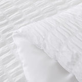 AveLom Seersucker Queen Comforter Set (90x90 inches), 3 Pieces - 100% Soft Washed Microfiber Lightweight Comforter with 2 Pillowcases, All Season Down Alternative Comforter Set for Bedding, White AveLom