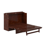 AFI, Northfield Murphy Bed Chest Queen with 6" Mattress, Storage Drawer & Built-in USB Charger, Walnut AFI