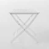 Christopher Knight Home Positano Outdoor Acacia Wood Foldable Dining Table, Pu/ White Christopher Knight Home