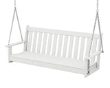 POLYWOOD GNS60WH Vineyard 60" Swing, White Polywood