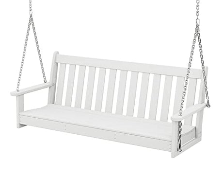 POLYWOOD GNS60WH Vineyard 60" Swing, White Polywood