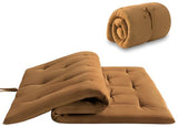 Mollydot Japanese Floor Futon Mattress Queen Size 60"x 80", Foldable Bed Mattress, Portable Tatami Mat Sleeping Pad, Folding Futon Cushion, Roll Up Floor Lounger for Guest Room Dormitory (Brown) Mollydot
