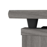 Bush Home Cabot 60W 3 Position Sit to Stand L Shaped Desk with Hutch in Modern Gray Bush Home