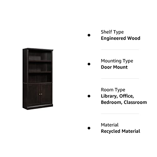 Sauder Miscellaneous Storage Bookcase/ Book Shelf With Doors, Estate Black finish Sauder