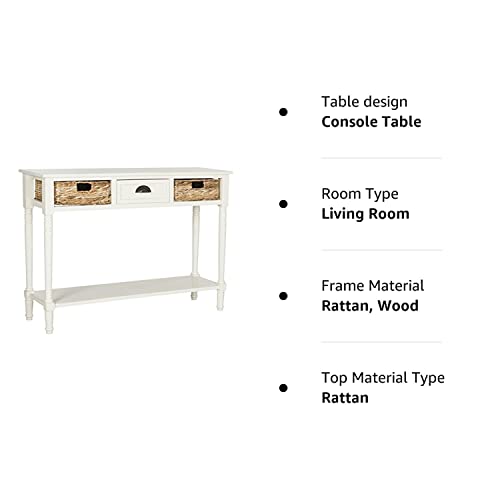 Safavieh Home Collection Christa Distressed White 3-Drawer Storage Console Table, Distressed/White Safavieh