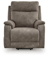 Signature Design by Ashley Crestmeade Modern Dual Motor Power Lift Recliner with Adjustable Backrest, USB Ports, Heat and Massage Function, Light Brown