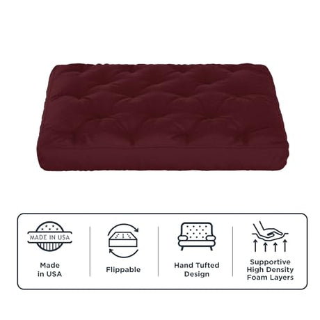 Royal Sleep Products by The Futon Factory 8 inch Foam Futon Mattress - Solid Royal Blue Cover - Full Size - CertiPUR Certified Foams - Made in USA - (Frame not Included) Royal Sleep Products