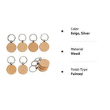 TFoRibbon Blank Wooden Key Tag Key Chain Wood Engraving Blanks 20 Pack (Round) TFoRibbon