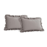 Lush Decor Reyna Ruffle Comforter Set - 3 Piece Cozy Ruffled Bedding Set - Timeless Elegance and Comfort for Dorm Room - Full/ Queen, Gray Lush Decor