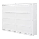 SOFTSEA Full Size Horizontal Murphy Bed, can be Folded into a Cabinet, Space-Saving Hidden Cabinet Murphy Bed for Guest Room, Bedroom, Home Office, White SOFTSEA
