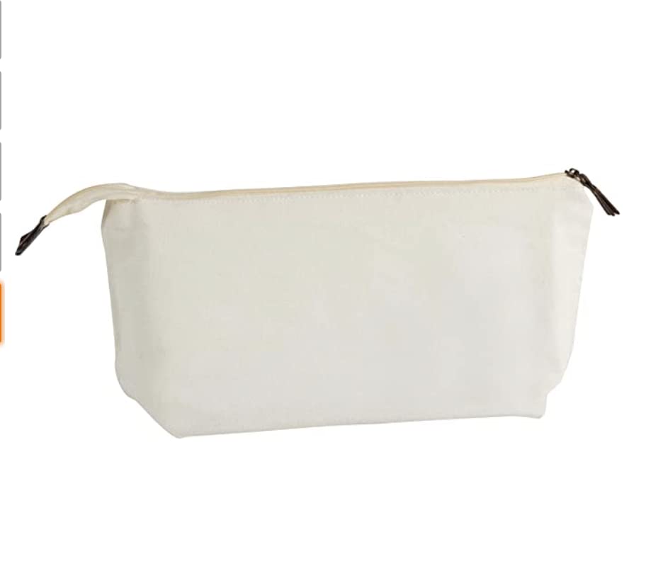 Juvale 6 Pack Canvas Makeup Bags with Zipper for Cosmetics, Toiletries, DIY Crafts (White, 11.75 x 5.5) Juvale