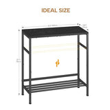 Homeiju Entryway Table 31.5" Width, 2-Tier Console Table with Adjustable Shelves, Industrial Sofa Table with Storage, Foyer Tables for Entryway, Hallway, Kitchen, Living Room and Bedroom, Black Homeiju