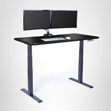 Vari Classic Electric Standing Desk - VariDesk Height Adjustable Sit/Stand Desk - Dual Motor with Memory Presets, Stable T-Style Legs - Gaming or Home Office Workstation - 60”x30”, Black Vari