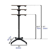 CARTMAY Mobile Standing Desk,Pneumatic Height Adjustable Laptop Desk, Mobile Laptop Desk with Wheels, Height Adjustable from 29.5'' to 47'',Black CARTMAY