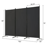 Spurgehom 3 Panel Room Divider Folding Partition Privacy Screens, Freestanding Fabric Room Panel Portable Room Partition Wall Dividers for Home Office Restaurant, 102" W X 71" H (Black) Spurgehom