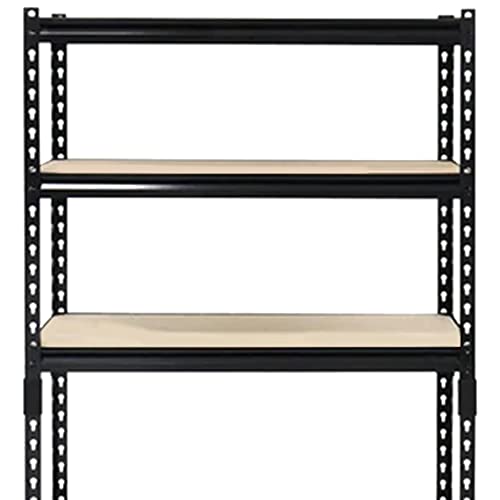 Juggernaut Storage Indoor Outdoor 72 Inch 5 Tier Steel Utility Shelving Unit with Adjustable Shelves for Warehouse, Laundry Room, and Garage, Black Juggernaut Storage