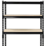 Juggernaut Storage Indoor Outdoor 72 Inch 5 Tier Steel Utility Shelving Unit with Adjustable Shelves for Warehouse, Laundry Room, and Garage, Black Juggernaut Storage