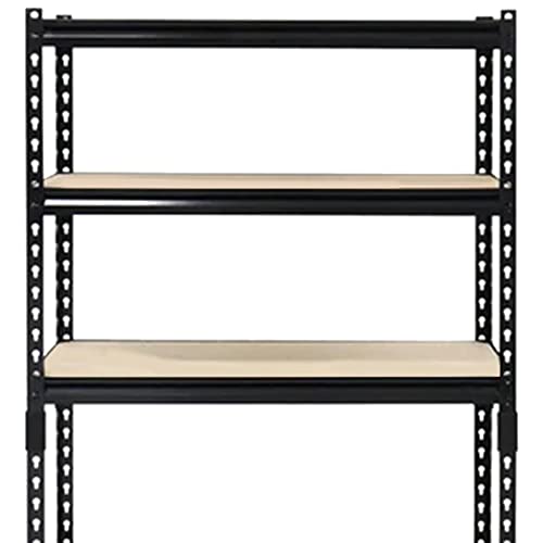 Juggernaut Storage Indoor Outdoor 72 Inch 5 Tier Steel Utility Shelving Unit with Adjustable Shelves for Warehouse, Laundry Room, and Garage, Black - WoodArtSupply