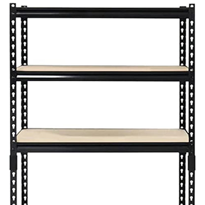 Juggernaut Storage Indoor Outdoor 72 Inch 5 Tier Steel Utility Shelving Unit with Adjustable Shelves for Warehouse, Laundry Room, and Garage, Black - WoodArtSupply