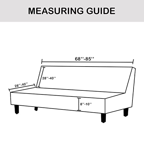 TOPYUMH Water Repellent Armless Futon Cover Sofa Bed Slipcover, Full Size Futon Mattress Cover, Soft & Stretch Furniture Protector for Pets, Black TOPYUMH