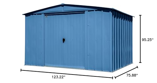 Arrow Classic Steel Storage Shed, 10x8, Blue Grey Arrow