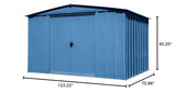 Arrow Classic Steel Storage Shed, 10x8, Blue Grey Arrow