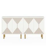 Tribesigns Modern White Storage Cabinet Set, Freestanding Floor Cabinet, Classic 59 inches Sideboard, Wood Buffet Cabinet with Doors, Large Storage Cabinet for Living Room, Dining Room, Garage Tribesigns