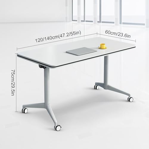 Folding Conference Table On Wheels Conference Room Table Flip Top Mobile Office Training Room Table Meeting Room Table Foldable Meeting Tables Rolling Meeting Table With Silent Wheels(6pack120*60*75) czxhaery