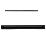 Modern Ember Modern Rustic 72 Inch Wood Mantel Shelf in Charcoal Black Stowe, Wall-Mounted Shelf with Dark Hand Brushed Sand Groove Pattern; for Fireplaces, Hearths & Décor Modern Ember